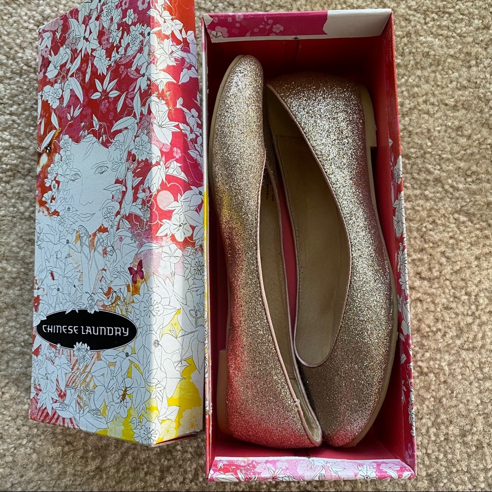 Gold Shimmer Ballet Flats